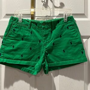 Polo Ralph Lauren cotton green shorts. Size 8